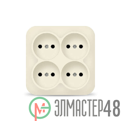 Розетка 4-м ОП 10А IP20 без заземл. сл. кость квадрат IONICH 1453
