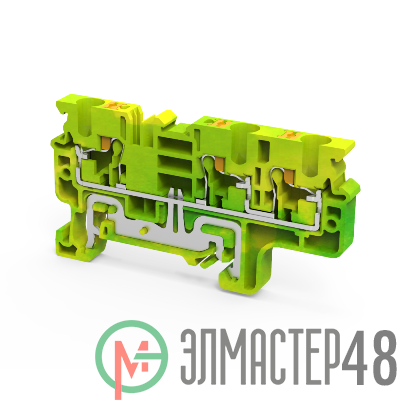Клемма заземляющая push-in OptiClip CPG-4-TRIPLET-PE-I-(0.2-4)-PEN КЭАЗ 331859