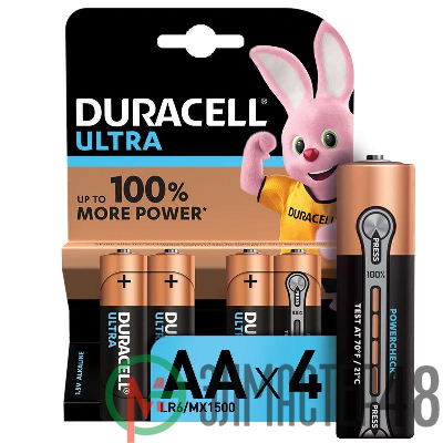 Элемент питания алкалиновый LR6-4BL Ultra (блист.4шт) Duracell Б0038761