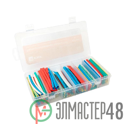 Набор ТУТ бокс: 5 цветов разного диаметра (4/2; 6/3; 8/4; 10/5; 12/6; 20/10) 100мм 105шт PROxima EKF tut-n-5-r