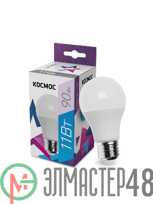 Лампа светодиодная A60 11Вт 6500К E27 220В КОСМОС LkecLED11wA60E2765