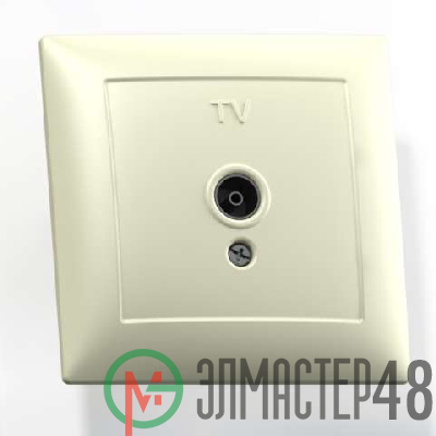 Розетка телевизионная оконечная TV 1-м СП Селена РТВ1-0-399 сл. кость Кунцево 8150