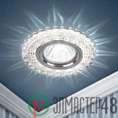 Светильник DK LD35 SL/WH MR16 декор. со светодиодной подсветкой прозр. ЭРА Б0036503