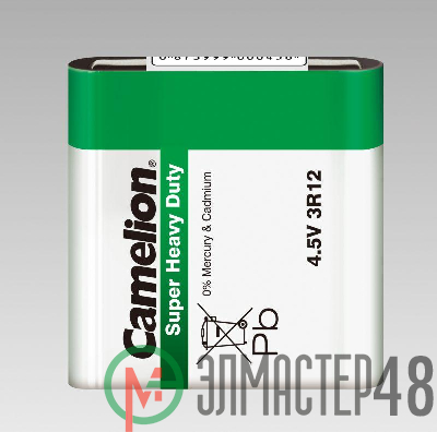 Элемент питания солевой "квадрат" 3R12 3R12-SP1G 4.5В SR-1 Camelion 1673