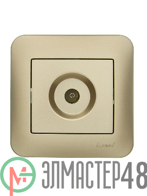 Розетка телевизионная оконечная TV СП ASTI IP20 в сборе золото. LEZARD 7081-3636-130