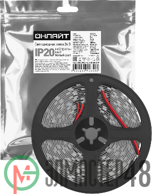 Лента светодиодная 90 658 OLS-2835W60-4.8-IP20-24V (уп.5м) ОНЛАЙТ 90658