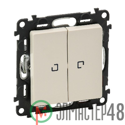 Механизм выключателя 2-кл. СП Valena Life 10А IP20 250В 10АХ с подсветкой; с лицевой панелью сл. кость Leg 752528