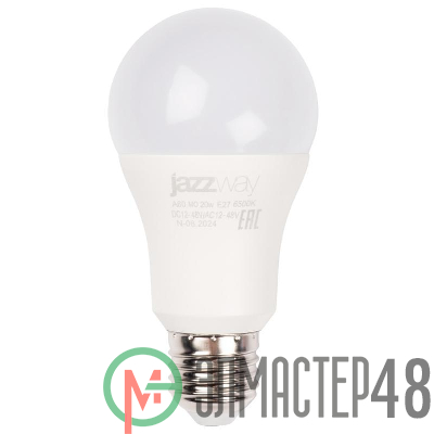 Лампа светодиодная низковольтная PLED-A60 MO 20Вт 6500К холод. бел. E27 12-48В AC/DC JazzWay 5050655
