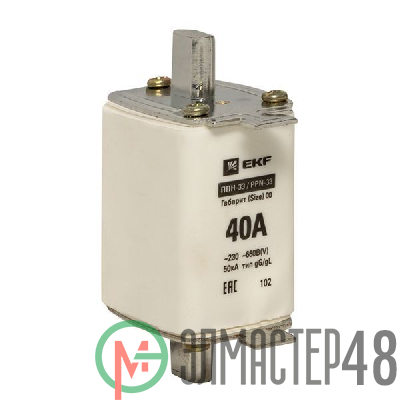 Вставка плавкая ППН-33 40А габарит 00 PROxima EKF fus-33/160/40