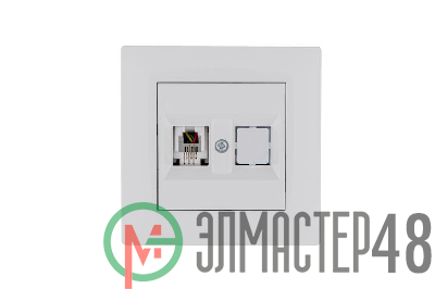 Розетка компьютерная CAT 5+гнездо Karea RIZZ бел. Makel 88001035
