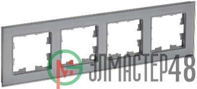 Рамка 4-м BRITE РУ-4-2-БрСе стекло сер. IEK BR-M42-G-K03