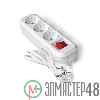 Удлинитель 3х3м с заземл. IP20 S-303А ПВС 3х1.5 с выкл. Universal 1726