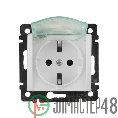 Механизм розетки 1-м СП Valena 2К+3 IP44 с защ. крышкой защ. шторки с заземл. нем. станд. бел. Leg 774220