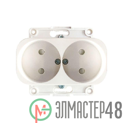Механизм розетки 2-м СП Стокгольм 10А IP20 без заземл. защ. шторки бел. PROxima EKF EYR10-102-10