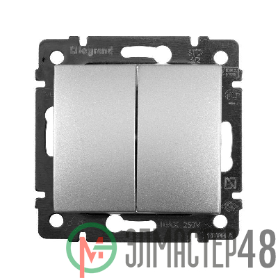 Механизм переключателя на 2 направления 2-кл. СП Valena 10А IP31 250В алюм. Leg 770108