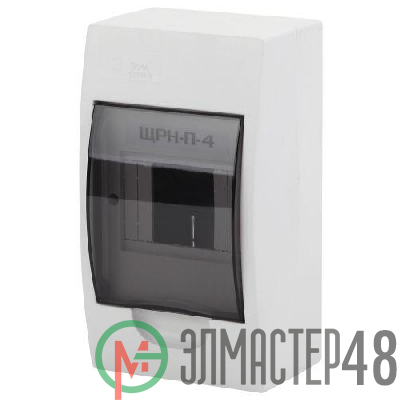 Бокс ЩРН-П-4 мод. навесной пластик IP41 SIMPLE NO-box_simple-plastic_4_surface ЭРА Б0041521