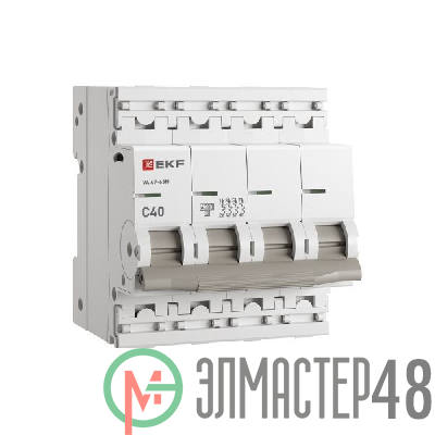 Выключатель автоматический 4п C 40А 4.5кА ВА 47-63N PROxima EKF M634440C