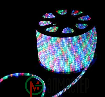 Шнур светодиодный Дюралайт чейзинг круглый 13мм 30LED/м мульти 2Вт/м 220В IP54 (уп.100м) NEON-NIGHT 121-329-6