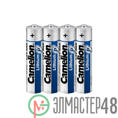 Элемент питания литиевый ААА/FR03 Lithium SP4 FR03-SP4 батарейка 1.5В (уп.4шт) Camelion 15242