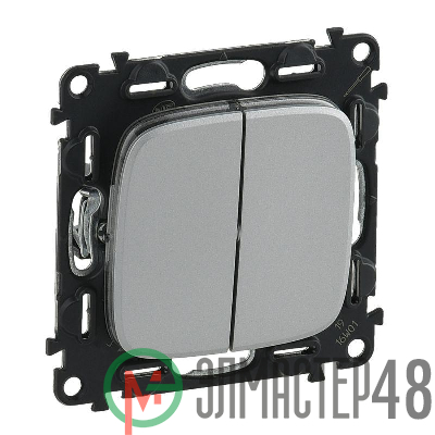 Переключатель 2-кл. СП Valena Allure 10А IP20 250В с лиц. панелью безвинт. зажимы алюм. Leg 752908
