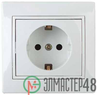 Розетка СП Plano 2P+E Schuko 1-202-01 16А-250В IP20 бел. Intro Б0027609