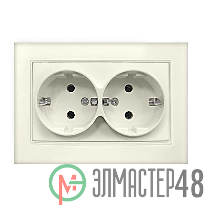 Розетка 2-м СП Бриллиант с заземл. сл. кость UNIVersal 7948752