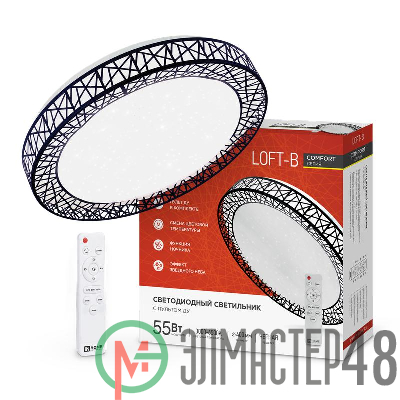 Светильник светодиодный COMFORT Loft-B 55Вт 230В 3000-6500К 4400лм 400х100мм с пультом ДУ IN HOME 4690612034775