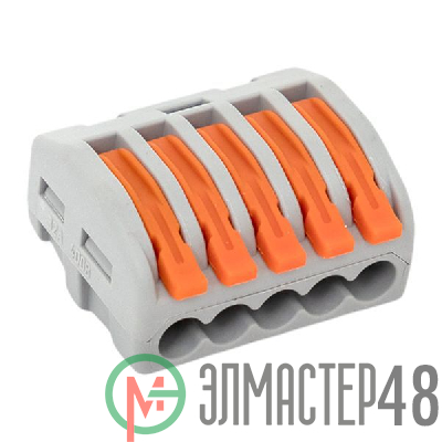 Клемма СМК-415 с рычагом 5 отверстий 0.08-2.5кв.мм (уп.100шт.) PROxima EKF plc-smk-415