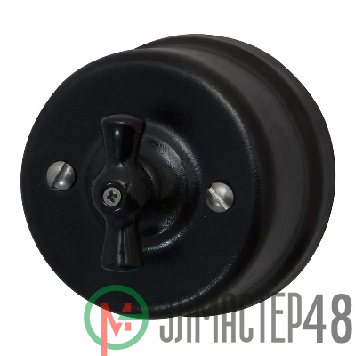 Выключатель 1кл. керамика черн. Bironi B1-200-03