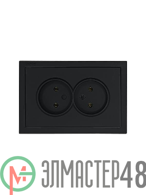 Розетка 2-мест. с/з СП ZIMA IP20 16А ПБТ безвинт. зажим черн. бархат LEZARD 704-4200-127BQC
