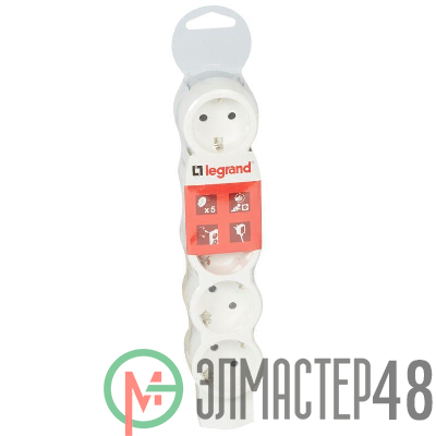 Колодка удлинителя 5х2К+З с заземл. 16А IP20 без шнура ''Стандарт'' Leg 695014