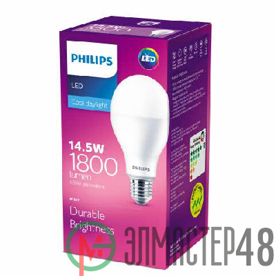 Лампа светодиодная LEDBulb 14.5W E27 6500К 230В A67 Philips 929002003949