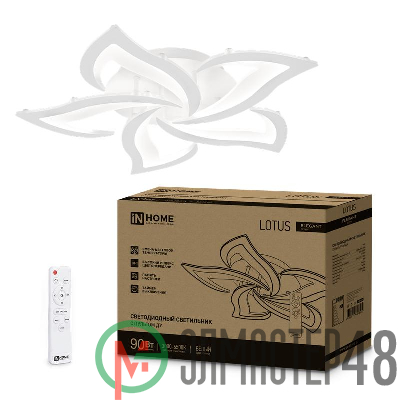 Светильник светодиодный ELEGANT LOTUS 90Вт 3000-6500К 7000лм 230В 590х570х90мм с пультом ДУ бел. IN HOME 4690612051505