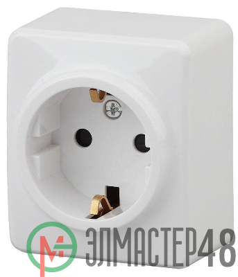 Розетка ОП Эра Эксперт 2P+E Schuko 11А-2204-01 16А-250В Al+Cu с защ. шторками бел. ЭРА Б0038818