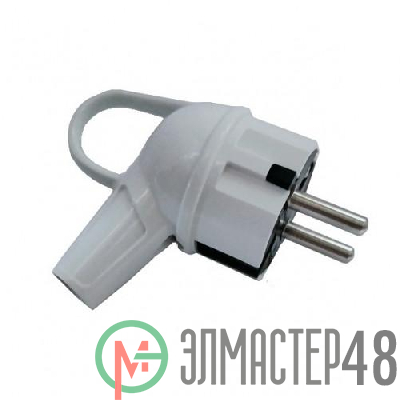 Вилка электрическая с заземл. 16А 220В бел. с кольцом Makel 10037