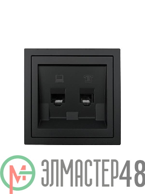 Розетка компьютер+телефон СП ZIMA IP20 черн. бархат LEZARD 704-4288-143