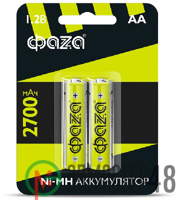Аккумулятор AA 2700мА.ч Ni-MH BL-2 (уп.2шт) ФАZА 5003002