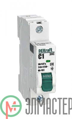 Выключатель автоматический модульный 1п C 1А 6кА ВА-103 DEKraft 12264DEK
