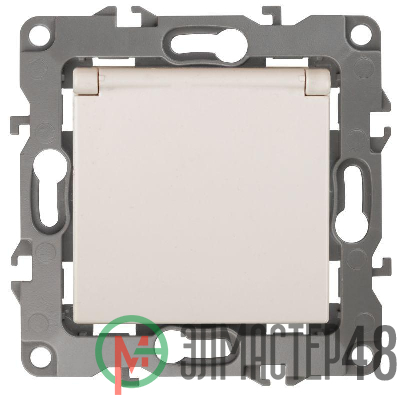 Механизм розетки 1-м СП Эра12 12-2103-02 16А IP20 16AX 250В 2P+E Schuko защ. шторки с крышкой сл. кость Эра Б0014694