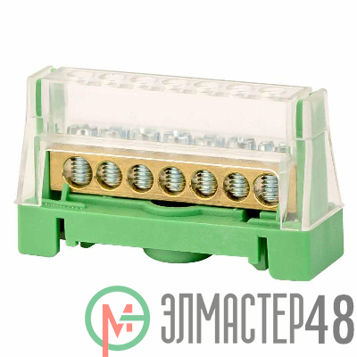 Клемма винт. п/п 7х5. 5ммх1 зел. на DIN-рейку DKC T167