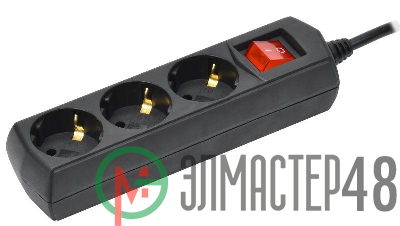 Удлинитель 3х3м с заземл. 10А IP20 У03В 250В ПВС 3х1 черн. GENERICA WYP10-10-03-03-ZK-K02-G