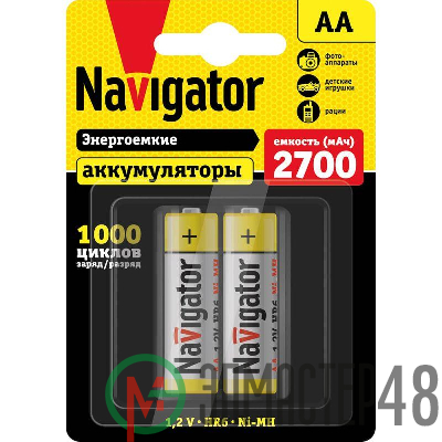 Аккумулятор 94 465 NHR-2700-HR6-BP2 (блист.2шт) Navigator 94465