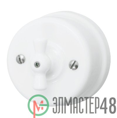 Выключатель 1кл. керамика бел. Bironi B1-200-01