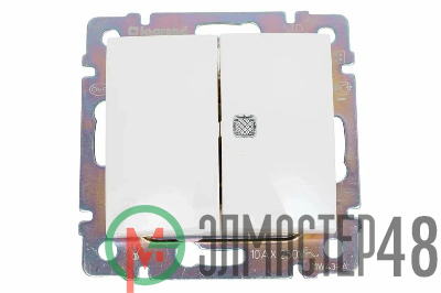 Выключатель 2-кл. СП Valena 10А IP20 с индикацией механизм бел. (DIY-упак.) IEK 694278