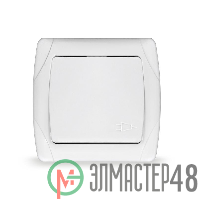 Розетка 1-м СП Маргарита 16А с защ. крышкой с заземл. бел. UNIVersal М0029