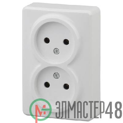 Розетка ОП 11-2202-01 2х2P 16АХ-250В Эксперт бел. ЭРА Б0020682
