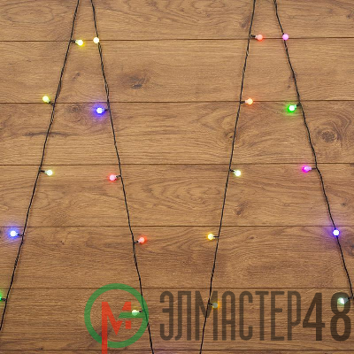 Гирлянда "LED-Шарики" 5м d=15мм 30LED RGB темно-зел. провод 3.6Вт 220В IP20 NEON-NIGHT 303-539
