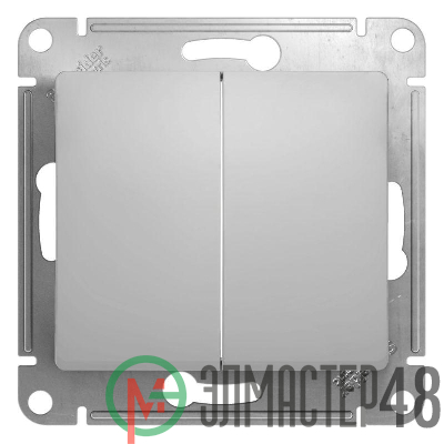 Механизм выключателя 2-кл. СП GLOSSA 10А IP20 10AX алюм. SchE GSL000351