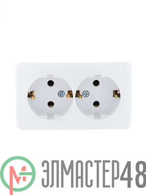 Розетка 2-м ОП VIOLA с заземл. бел. LEZARD 751-0200-127