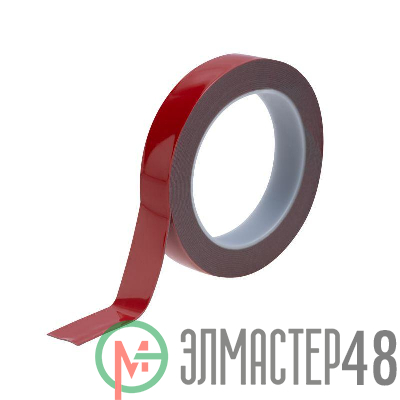 Скотч двустор. 20ммх5м красн. на серой основе REXANT 09-6020